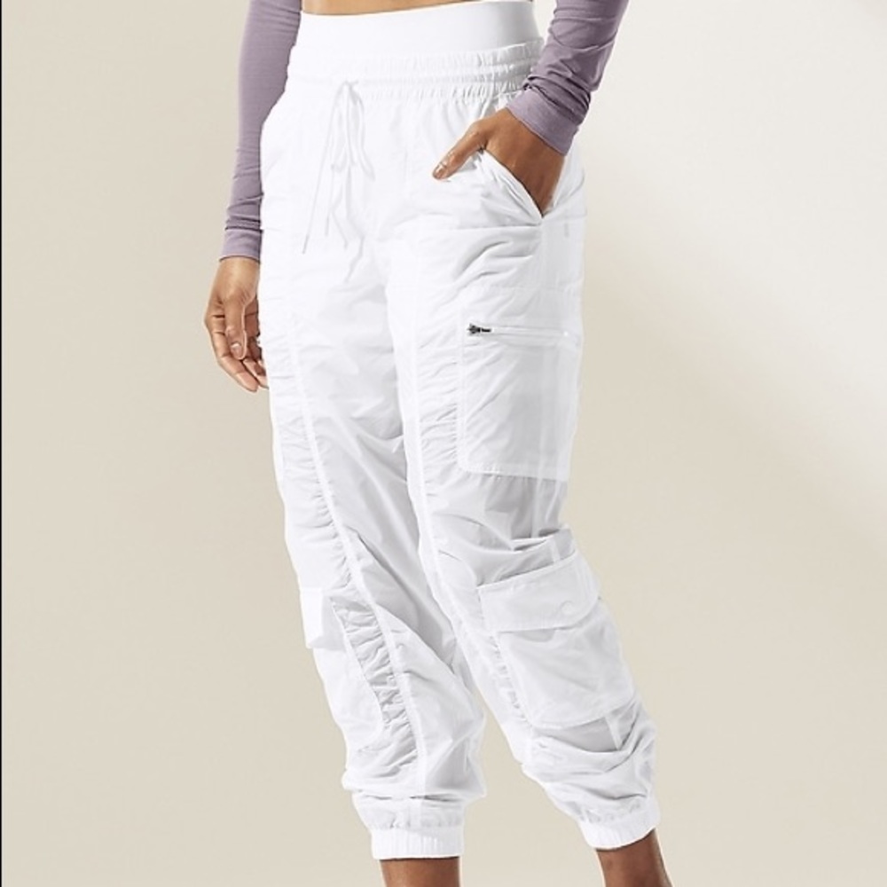 Athleta white  parachute cargo pants